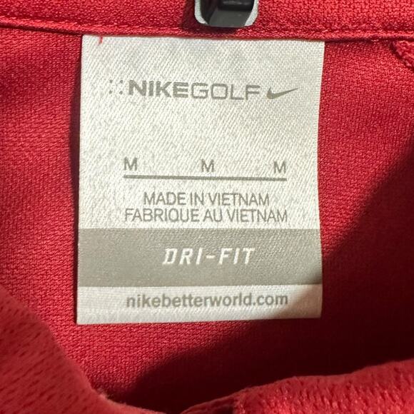 Nike Golf Polo Shirt Women's Medium Red‎ Golf Famous Grouse Dri Fit Short Sleeve - Picture 7 of 10
